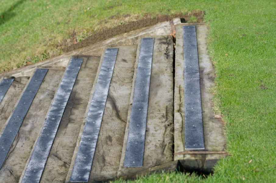 Frosty Decking Step Strips on Slippery Garden Steps