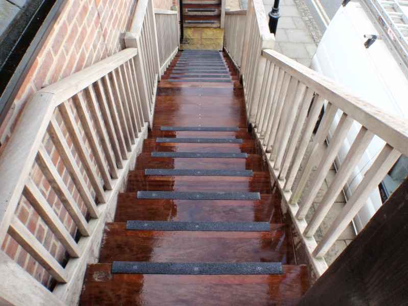 Anti Slip Nosing on Slippery Wooden Stairs