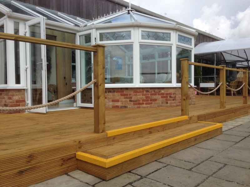 Vibrant GRP Nosing added to Garden Decking