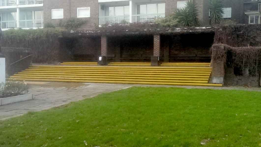 High Visibility Non Slip Nosing in Communal Garden