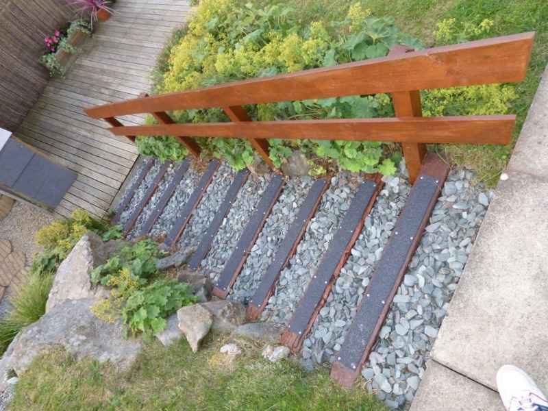 90mm Decking Step Strips on Garden Steps