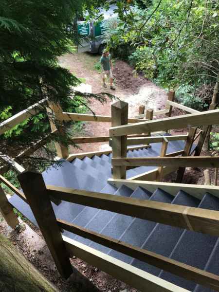 Anti Slip Stair Treads on Woodland Staircase