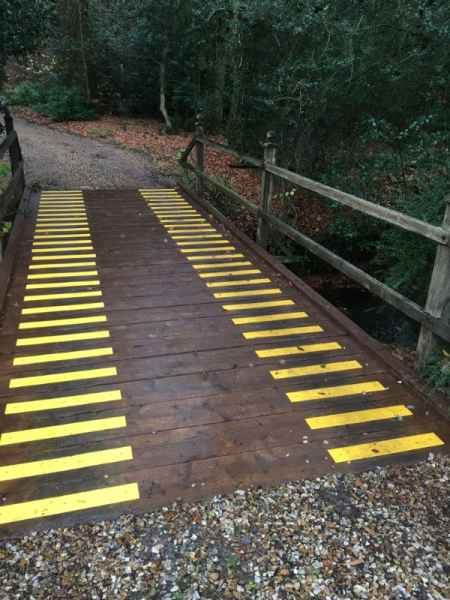 Anti Slip Decking Strips on Woodland Vehicle Bridge