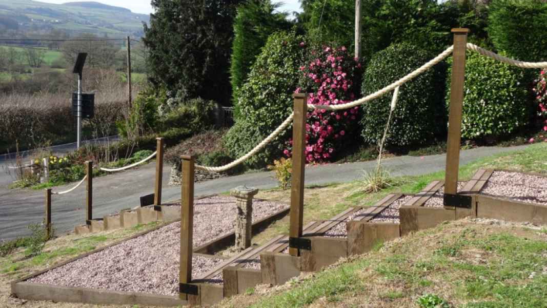 GRP Decking Step Strips on Garden Walkway