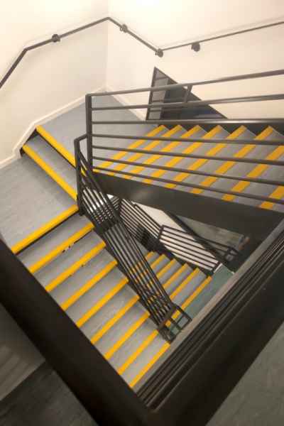 Non Slip Yellow Stair Nosings in Stairwell