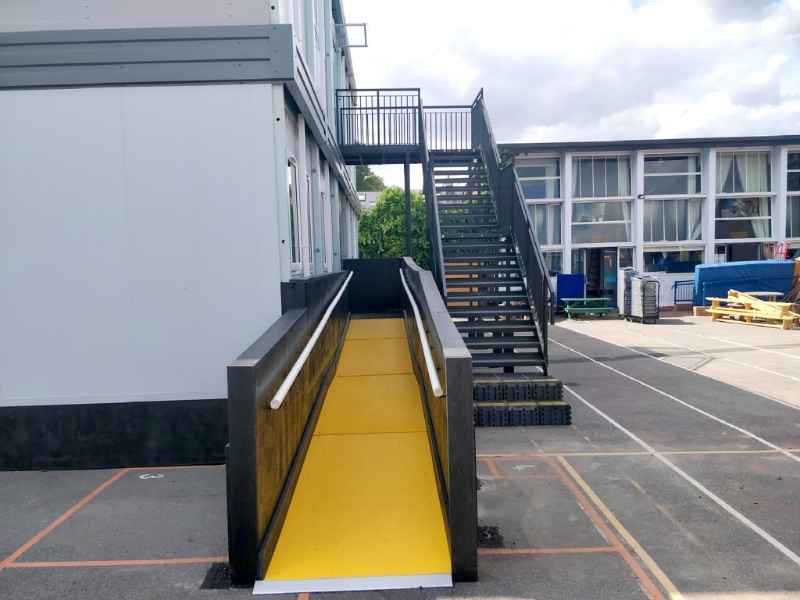 Startsite Services - Anti Slip Yellow Floor Sheets on Disability Ramp