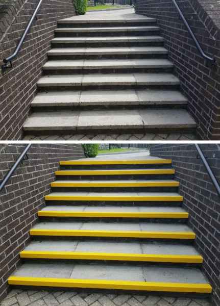 Anti Slip Yellow Stair Nosing Replacement