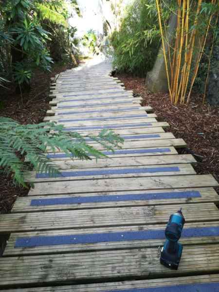 Non Slip GRP Decking Strips Garden Path