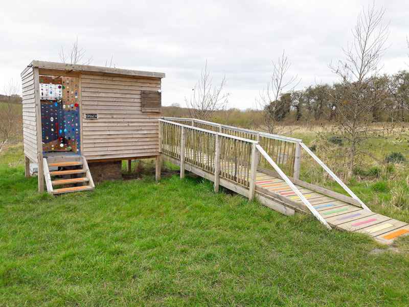 Rainbow GRP anti slip decking and step strips for composting toilet disability ramp