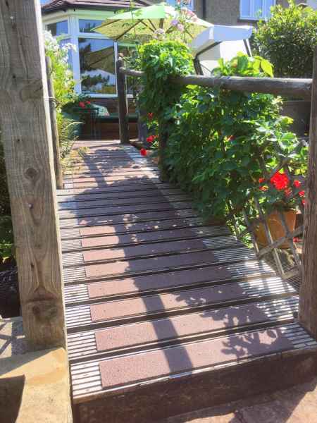 90mm Decking Strips on Garden Footbridge