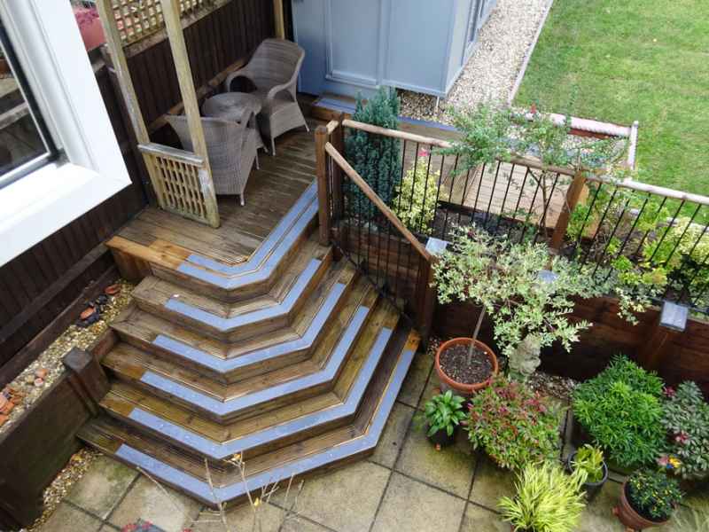 90mm grey decking step strips anti slip garden