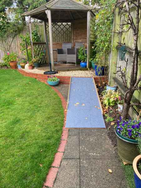 Anti slip sheet for slippery garden ramp