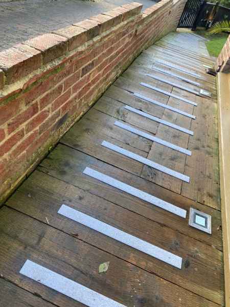 50mm Grey Decking Strips Timber Walkway Ramp