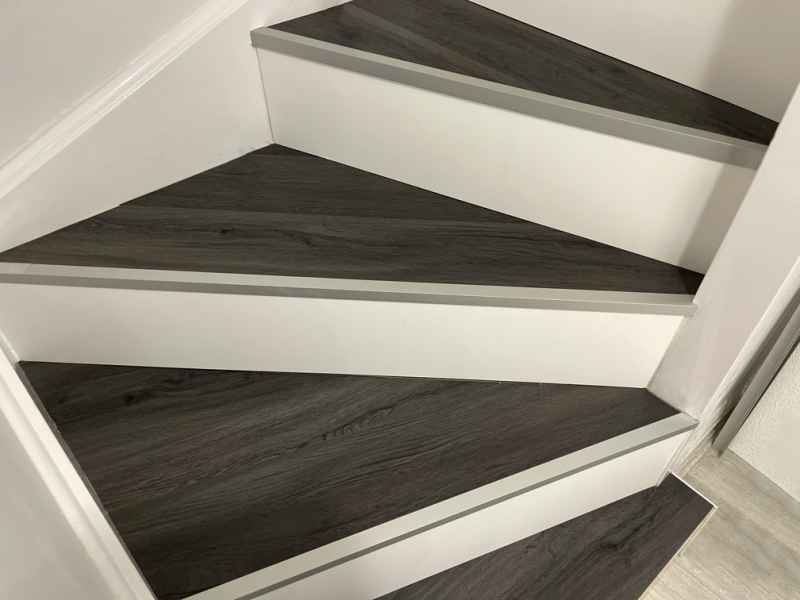 White GRP smooth stair riser plates