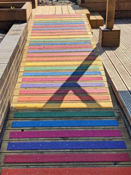 Peter M - Non Slip Decking Strips Rainbow Colour on Decking Ramp