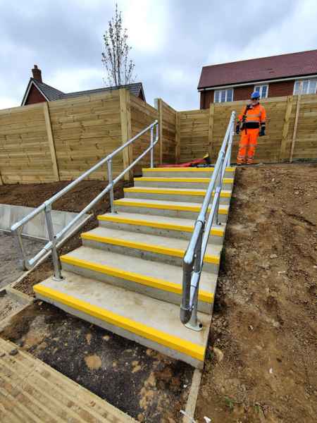 Simon G - Anti Slip Stair Nosing Yellow on Concrete Stairs