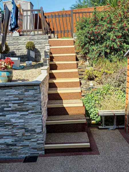 Buff Anti Slip Nosings in Garden