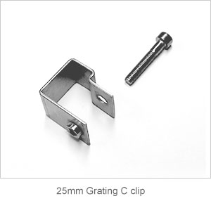 C Clip for 25mm GRP Grating thickness panel.