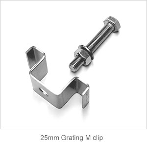 M Clip for 25mm GRP Grating thickness panel.