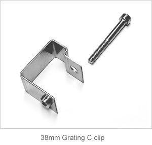 C Clip for 38mm GRP Grating thickness panel.