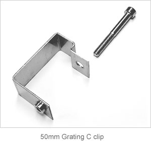 C Clip for 50mm GRP Grating thickness panel.
