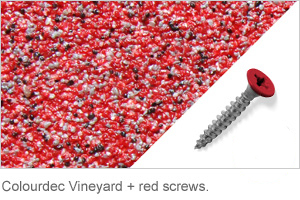 Colourdec Vineyard - free red screws.