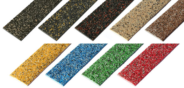 Colourdec anti slip decking strips, multi colour GRP strips.