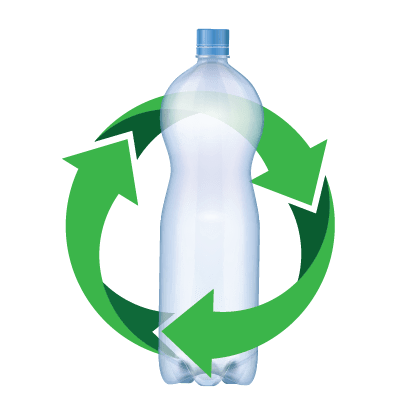 recycled plastic bottles icon