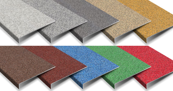Anti-slip stair treads bended multi colour range.