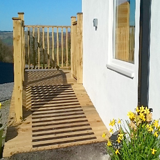 "Anti slip strips installed on the ramp to the recently finished decking on our new glamping pod. We are very pleased with the quality and ease of installation of the strips and will definitely be buying more for the next project." M Eveleigh.