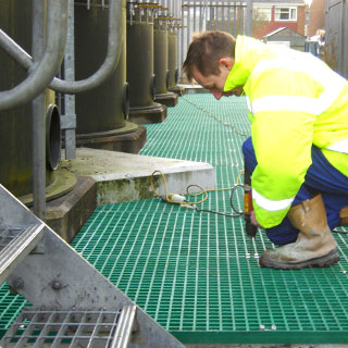 Industrial GRP Grating installation.