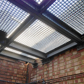 GRP Grating mezzanine floor construction.