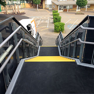 School stairs, ramps and walkways installation completed.