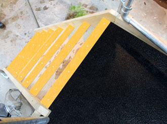 8. Water and detergents used make the platform a potential slip hazard.