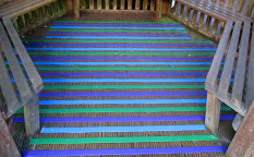 Anti slip decking strips, fine grit for school safety.