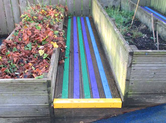 After: Decking Strips stop slips, with a splash of colour.