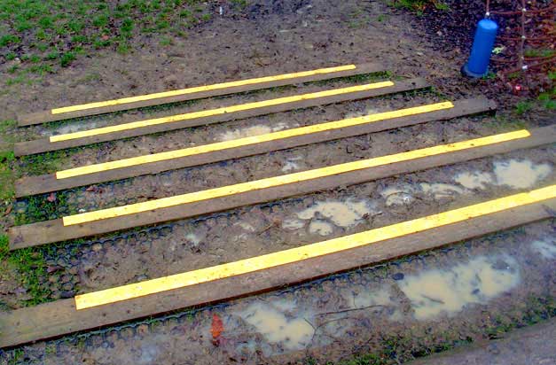 GRP strips are perfect for slippery wet paths.