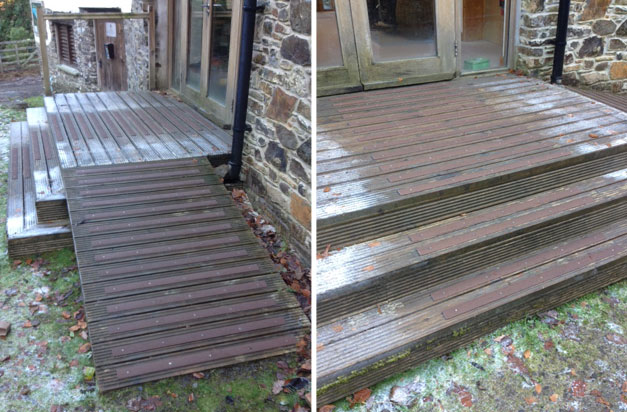 Non-slip decking strips are great in frosty conditions.