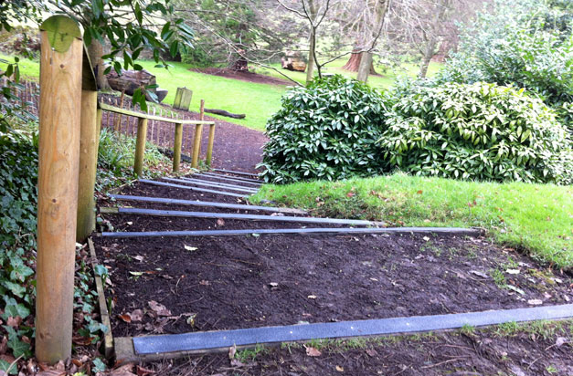 Non-slip decking strips installed at National Trust gardens.