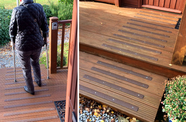 Non-slip decking strips keep you safe on decking entrances.