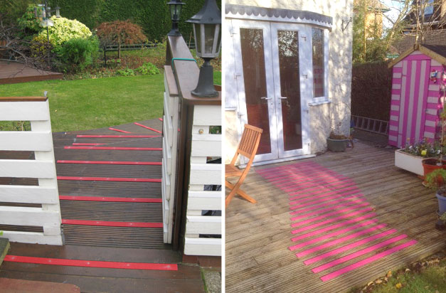 Get creative in your garden with a range of decking strip colours.