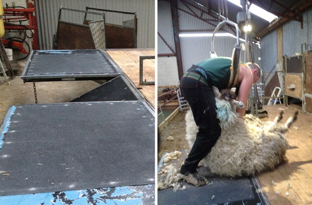 Covering platforms, non slip floor sheets improve farming health and safety.