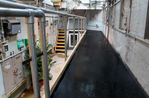 Anti-slip floor sheets improve safety in potential slip hazard areas at London Zoo.