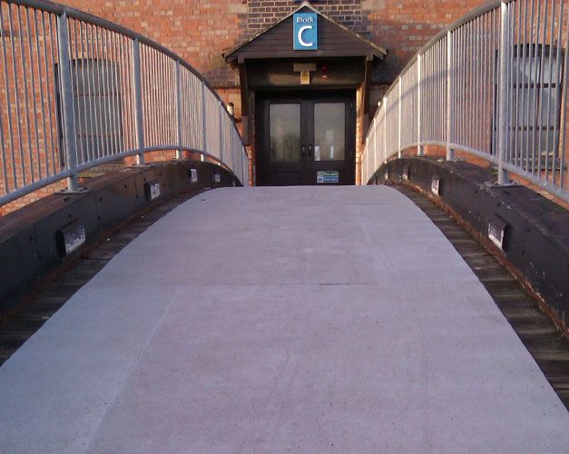 Anti-slip floor sheets bridge walkway health and safety.