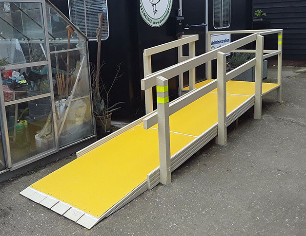 High visibility yellow floor covers create an anti-slip surface.