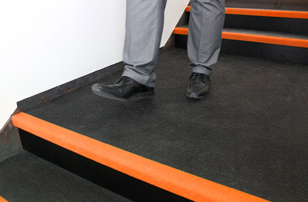 High-vis colours for factory stairs installation