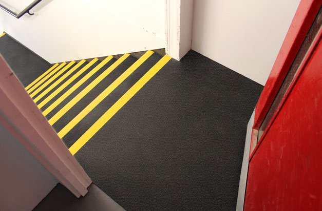 Stair treads and landing covers health and safety installation.