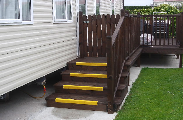 Anti slip stair nosings caravan installation - cut to your sizes simple and quick to install.