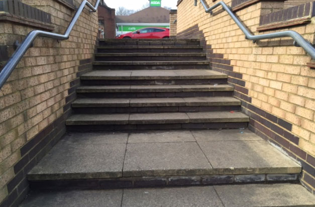 Before - superstore paving steps installation.