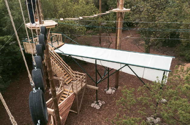 Anti-slip stair nosing ideal for adventure playground stairways.